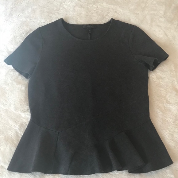 J. Crew Tops - J.Crew Charcoal Peplum Top